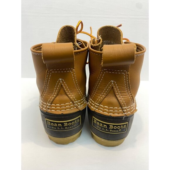 L.L. Bean 6" Duck Leather Rubber Boot Bean Boot Brown Tan Women's Size 7M - Picture 9 of 11